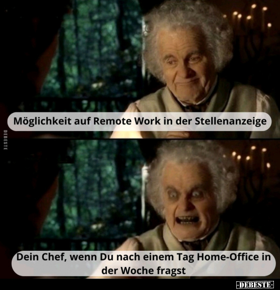 Möglichkeit auf Remote Work in der Stellenanzeige.. - Lustige Bilder | DEBESTE.de