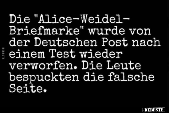 Die "Alice-Weidel-Briefmarke".. - Lustige Bilder | DEBESTE.de