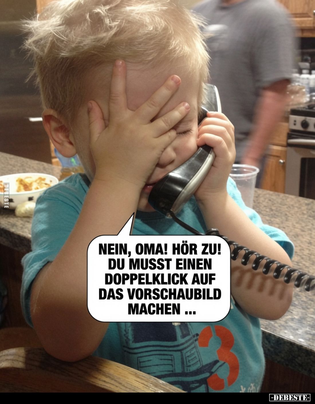 Nein, Oma! Hör zu! Du musst einen Doppelklick auf das Vorschaubild machen.