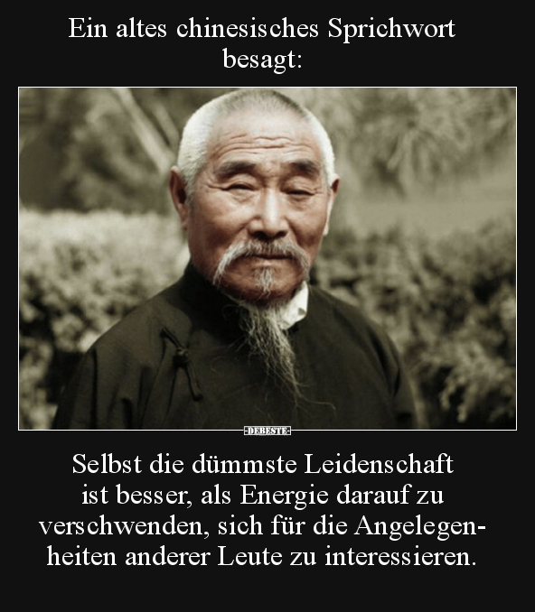 Ein altes chinesisches Sprichwort besagt: Selbst die.. - Lustige Bilder | DEBESTE.de