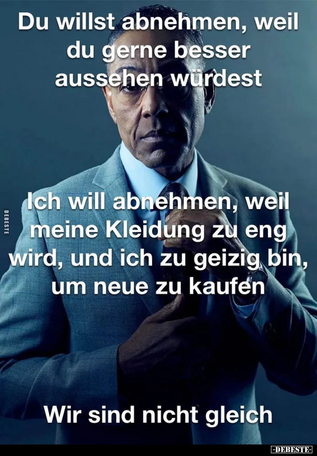 Du willst abnehmen, weil du gerne besser aussehen würdest.
Ich will abnehmen, weil meine Kleidung zu eng wird, und ich zu ge...