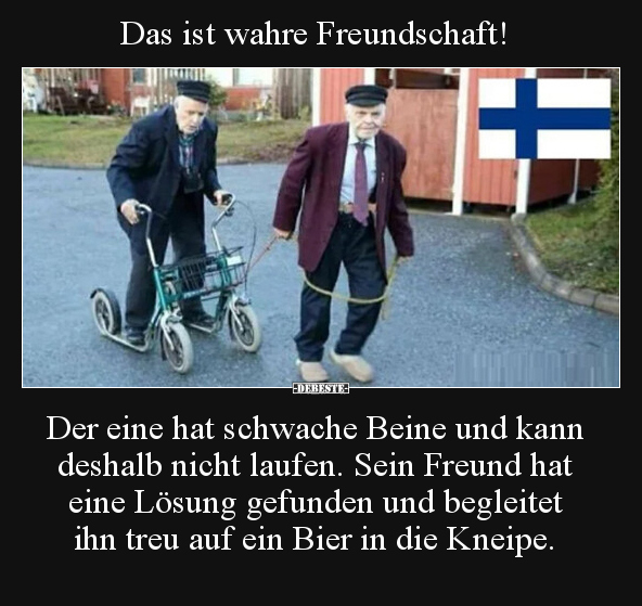 Das ist wahre Freundschaft! Der eine hat schwache Beine und.. - Lustige Bilder | DEBESTE.de