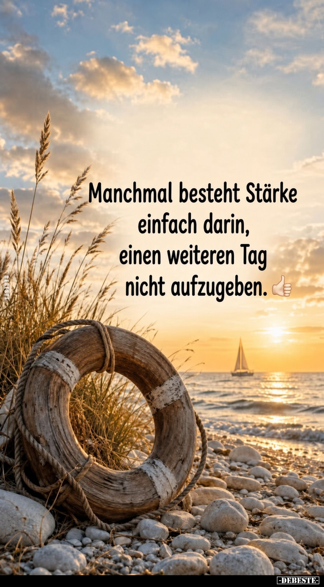 Manchmal besteht Stärke einfach darin, einen weiteren Tag nicht aufzugeben.