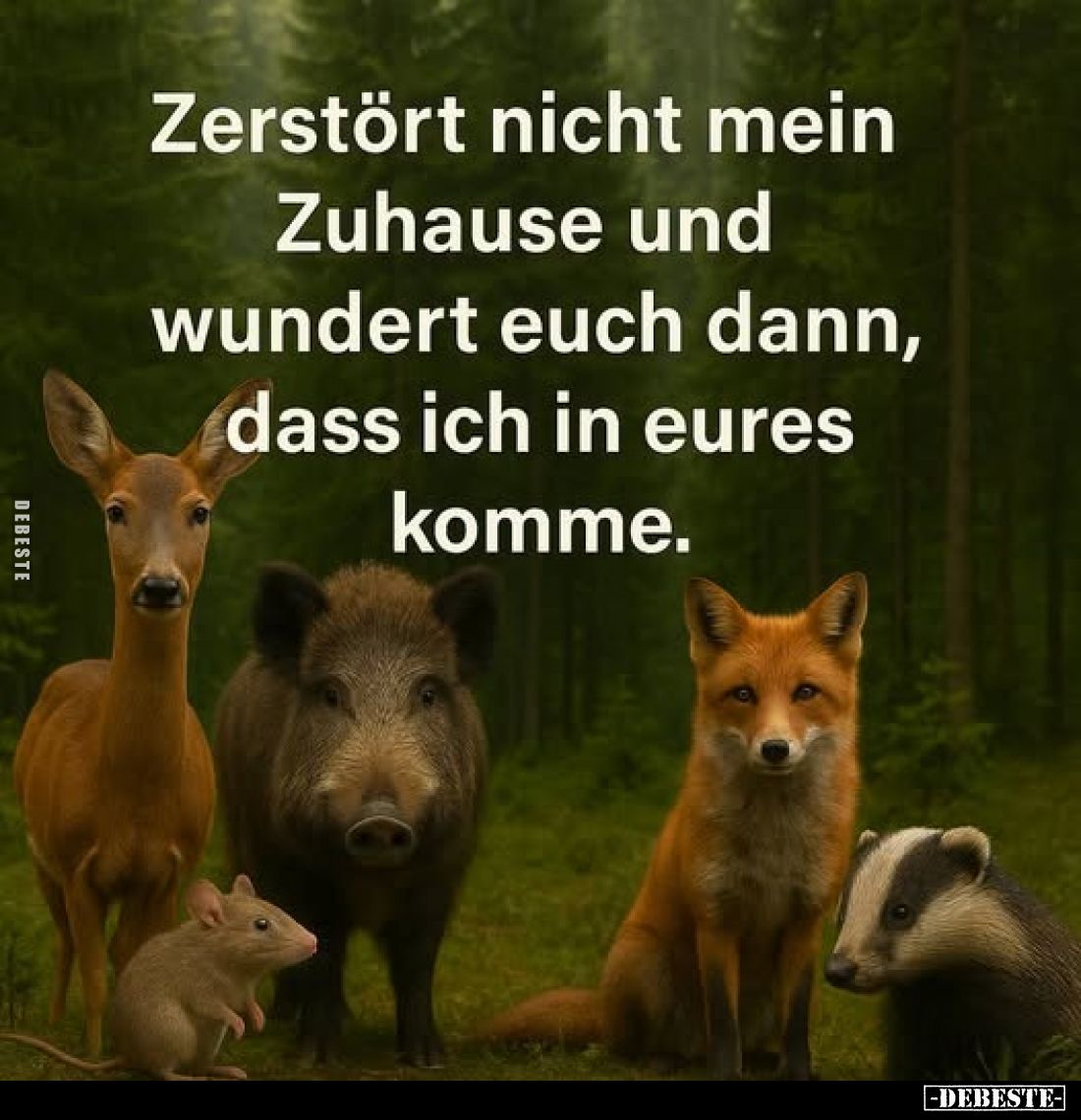 Zerstört nicht mein Zuhause und wundert euch dann, dass ich in eures komme.