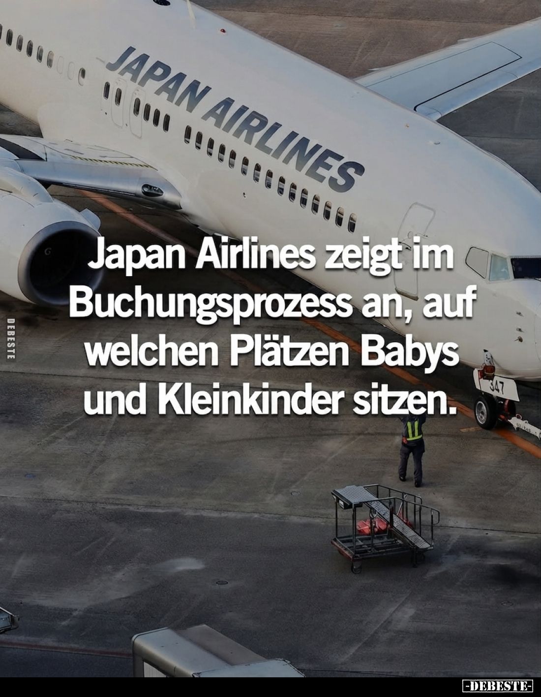 Japan Airlines zeigt im Buchungsprozess an, auf welchen Plätzen Babys und Kleinkinder sitzen.