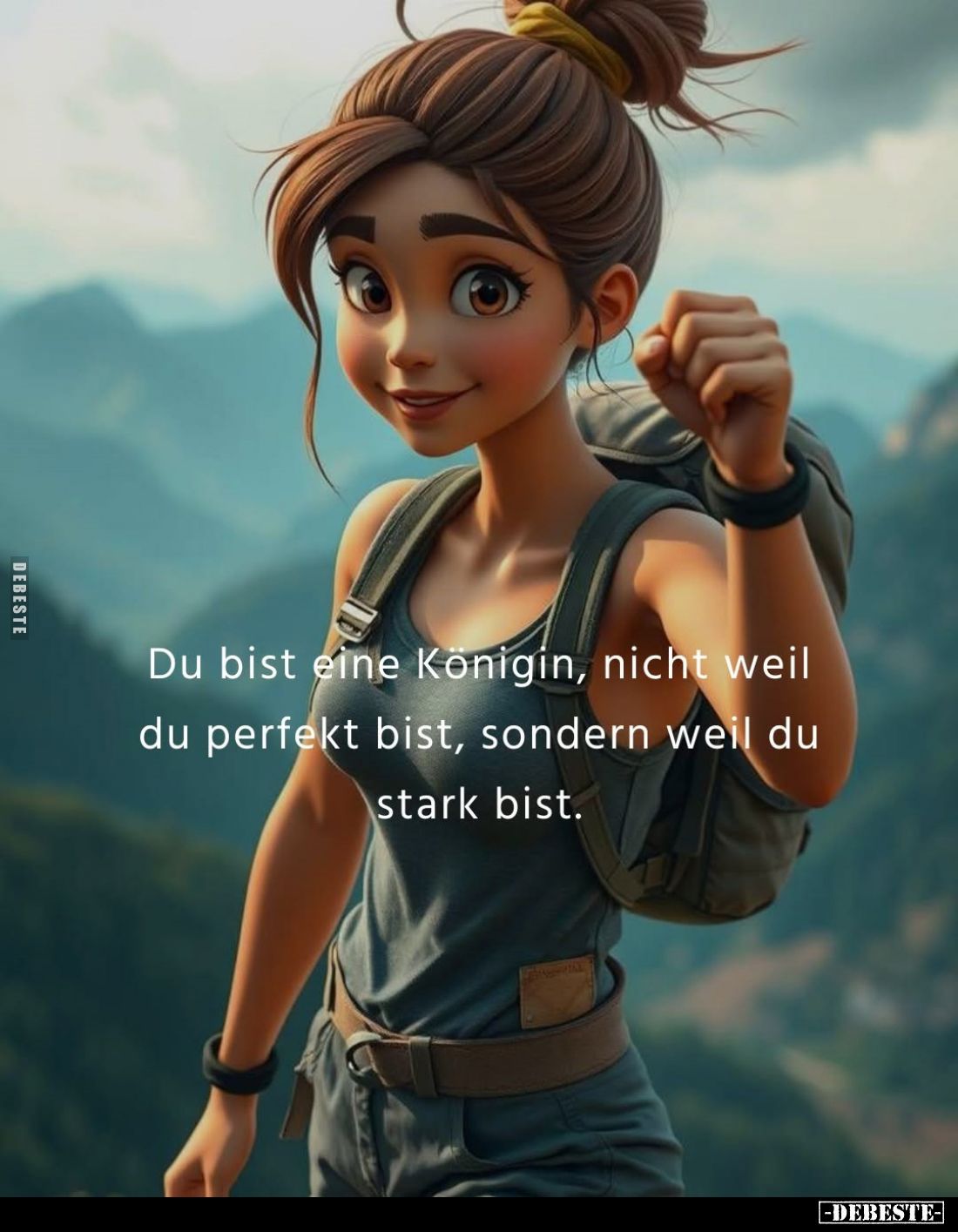 Du bist eine Königin, nicht weil du perfekt bist, sondern weil du stark bist.