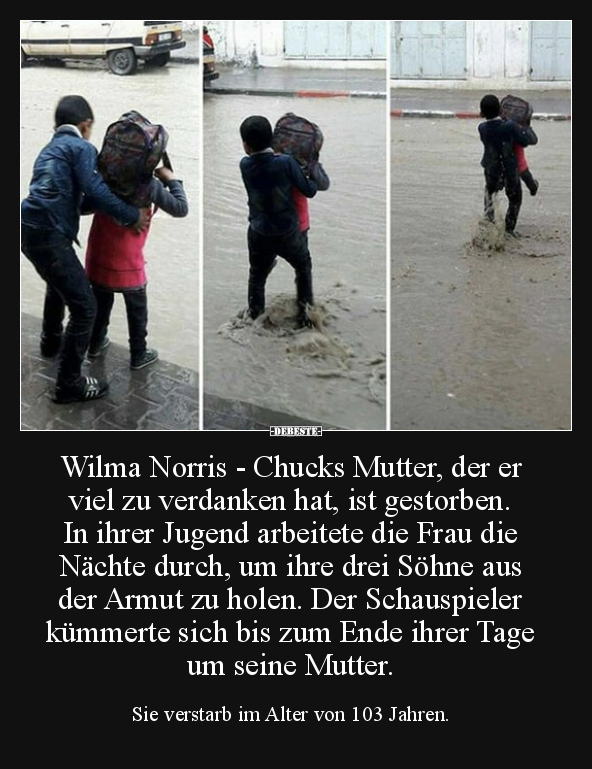 Wilma Norris - Chucks Mutter, der er viel zu verdanken.. - Lustige Bilder | DEBESTE.de