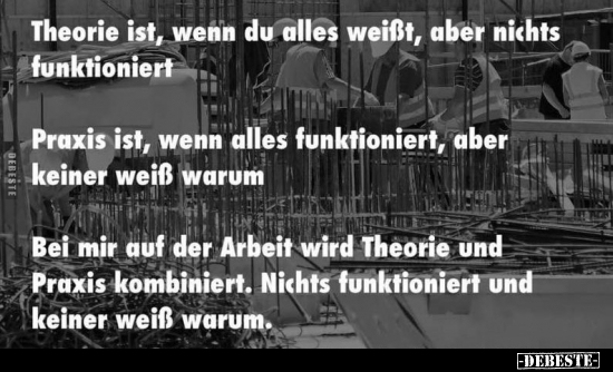 Theorie ist, wenn du alles weißt, aber nichts funktioniert.. - Lustige Bilder | DEBESTE.de