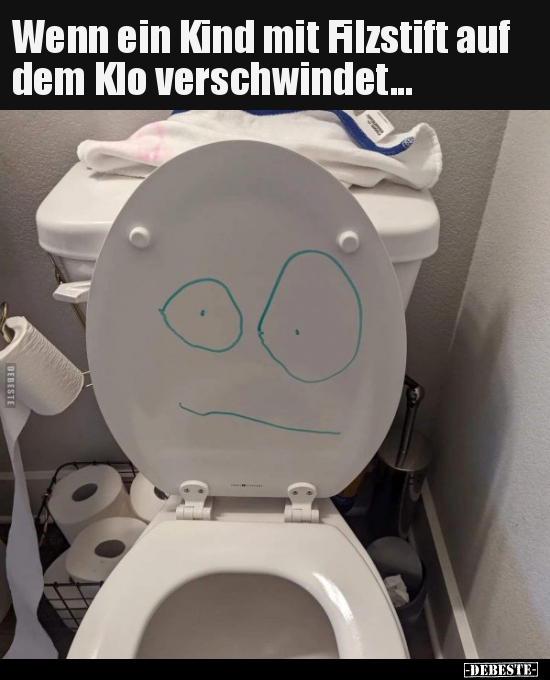 Wenn ein Kind mit Filzstift auf dem Klo.. - Lustige Bilder | DEBESTE.de