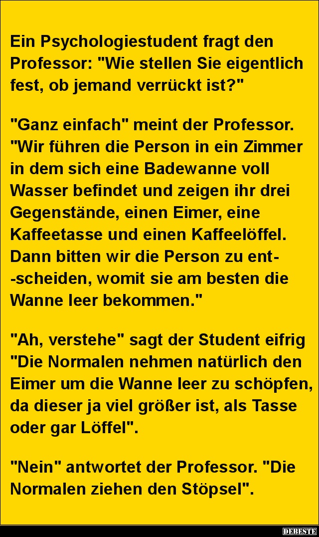 Ein Psychologiestudent fragt den Professor.. - Lustige Bilder | DEBESTE.de