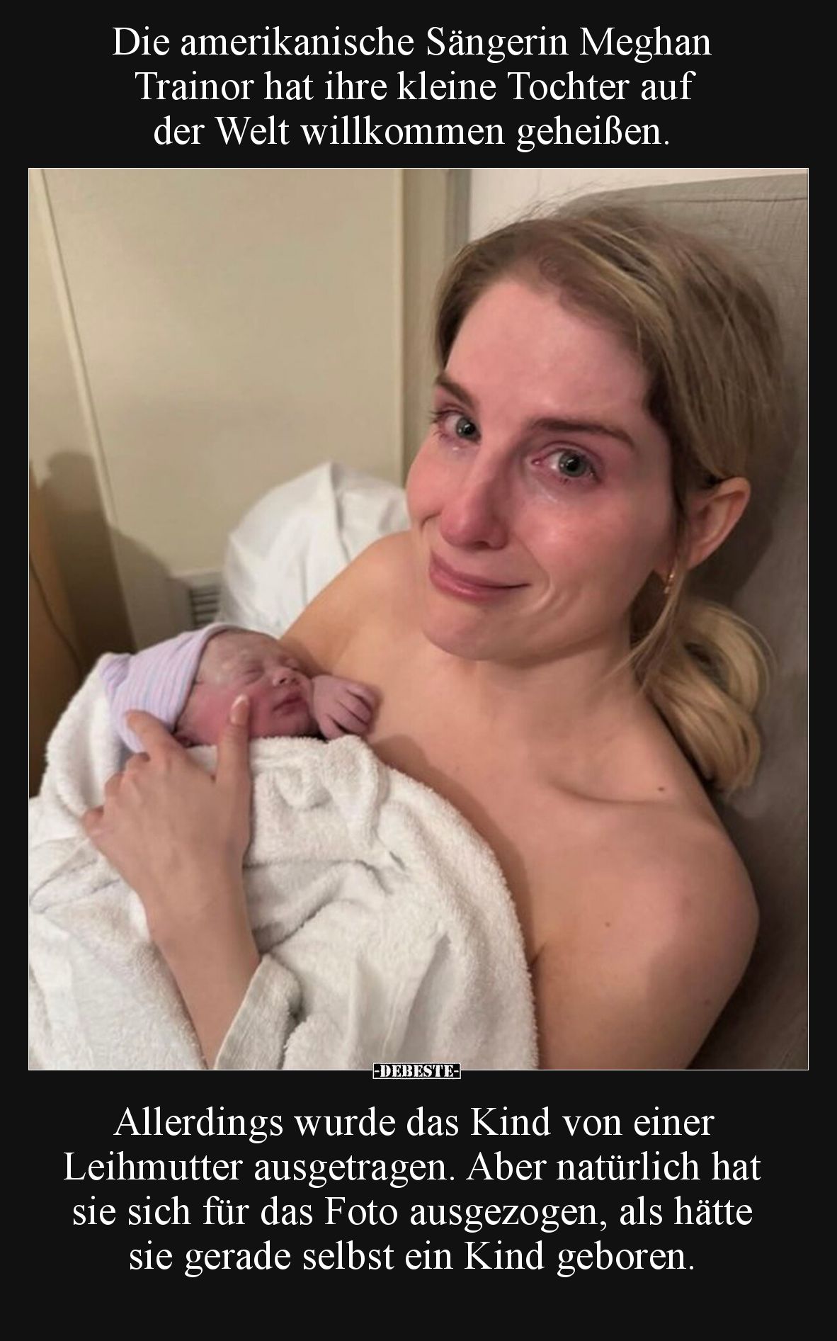 Die amerikanische Sängerin Meghan Trainor hat ihre kleine Tochter auf der Welt willkommen geheißen.

Allerdings wurde das K...