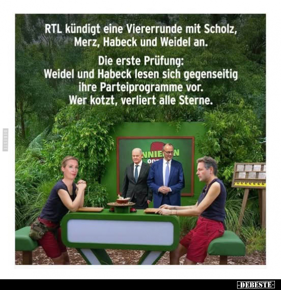 RTL kündigt eine Viererrunde mit Scholz, Merz, Habeck und Weidel..