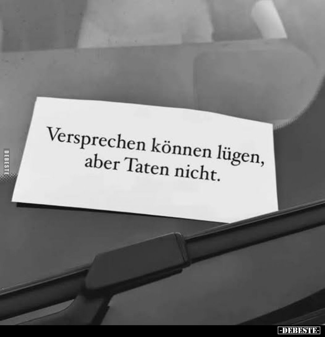 Versprechen können lügen, aber Taten nicht.