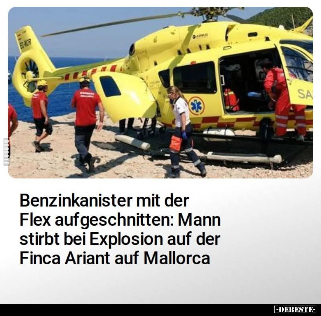 Benzinkanister mit der Flex aufgeschnitten: Mann stirbt bei Explosion auf der Finca Ariant auf Mallorca