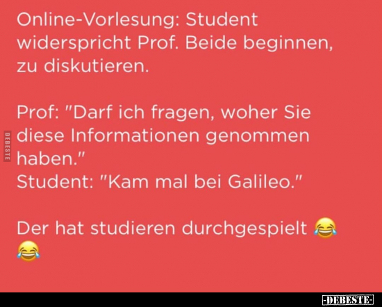Online-Vorlesung: Student widerspricht Prof... - Lustige Bilder | DEBESTE.de