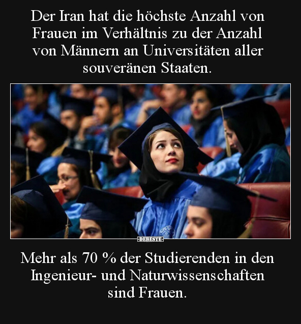 Der Iran hat die höchste Anzahl von Frauen im Verhältnis.. - Lustige Bilder | DEBESTE.de