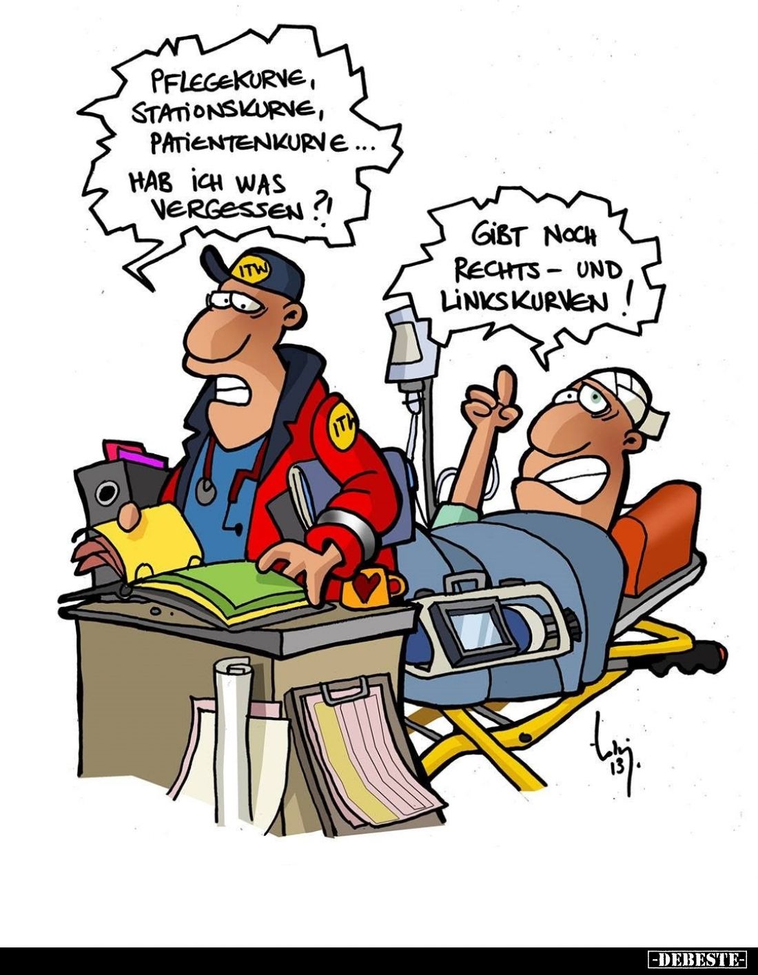 Pflegekurve, Stationskurve, Patientenkurve...
Hab ich was vergessen?! -
Gibt noch rechts - und links Kurven.