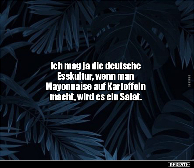 Ich mag ja die deutsche Esskultur, wenn man Mayonnaise.. - Lustige Bilder | DEBESTE.de