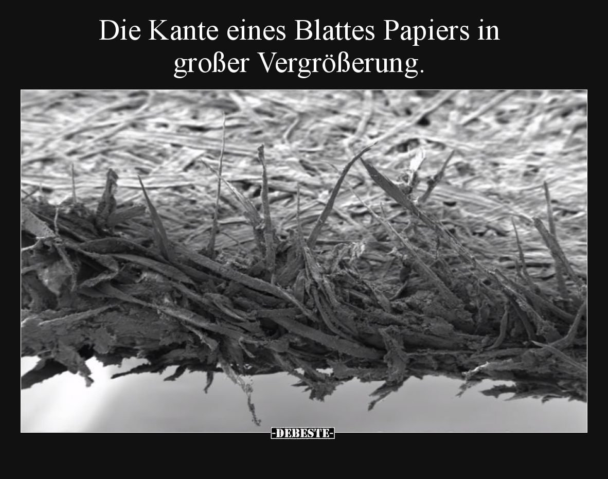 Die Kante eines Blattes Papiers in großer Vergrößerung.