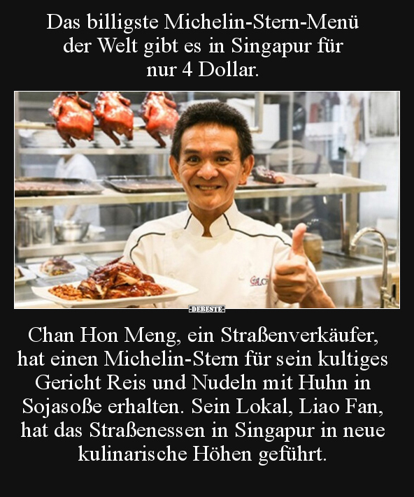Das billigste Michelin-Stern-Menü der Welt gibt es in.. - Lustige Bilder | DEBESTE.de