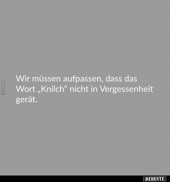 Wir müssen aufpassen, dass das Wort "Knilch" nicht in.. - Lustige Bilder | DEBESTE.de