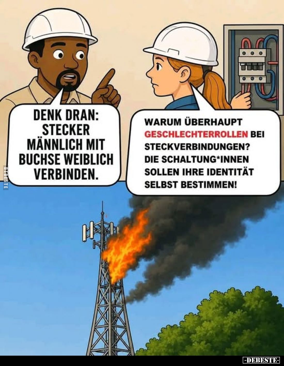 Denk dran:
Stecker männlich mit Buchse weiblich verbinden.
Warum überhaupt Geschlechterrollen bei Steckverbindungen? Die Sc...