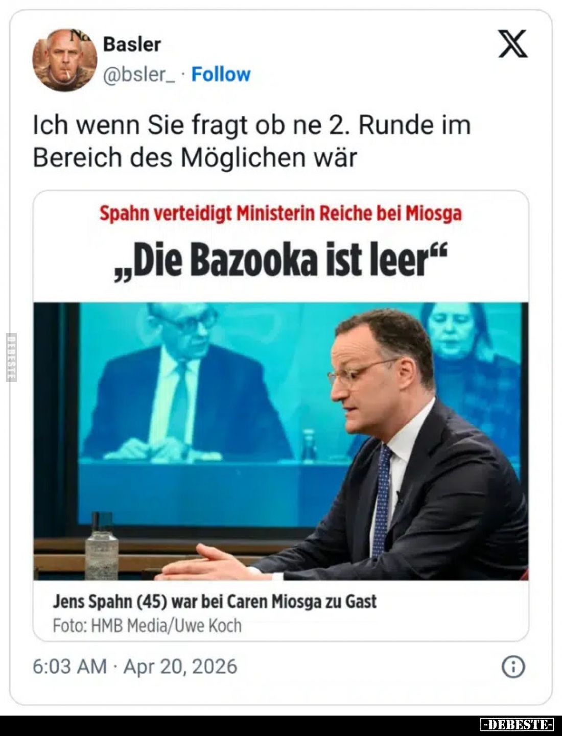 Ich wenn Sie fragt ob ne 2. Runde im Bereich des Möglichen wär