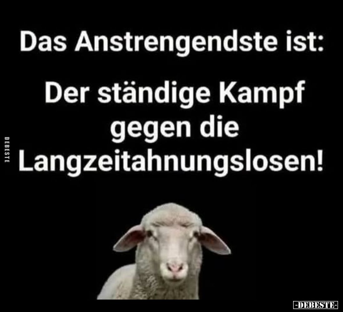 Das Anstrengendste ist:
Der ständige Kampf gegen die Langzeitahnungslosen!
