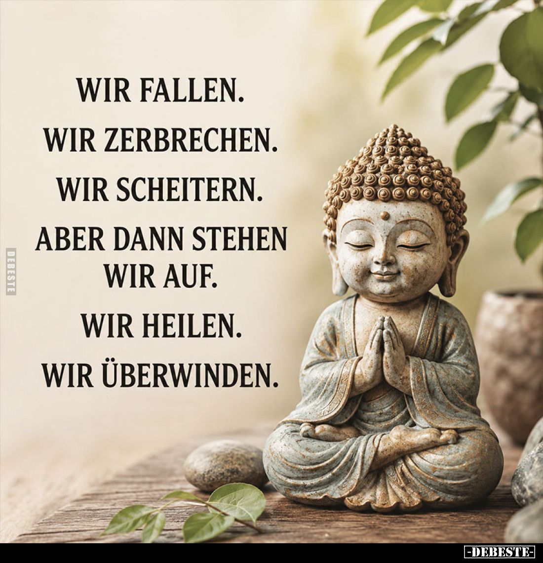 Wir fallen.
Wir zerbrechen.
Wir scheitern.
Aber dann stehen
Wir auf.
Wir heilen.
Wir überwinden.