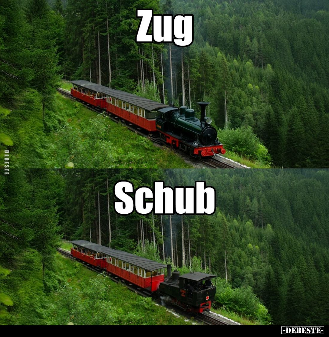 Zug vs Schub.