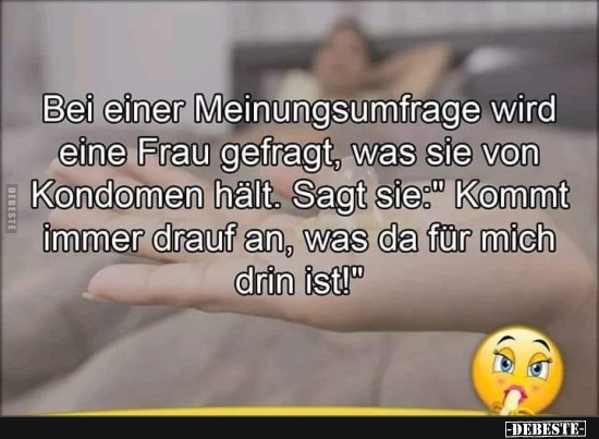 Bei einer Meinungsumfrage wird eine Frau gefragt.. - Lustige Bilder | DEBESTE.de
