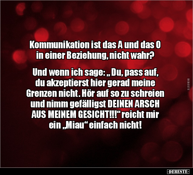 Kommunikation ist das A und das O in einer Beziehung.. - Lustige Bilder | DEBESTE.de