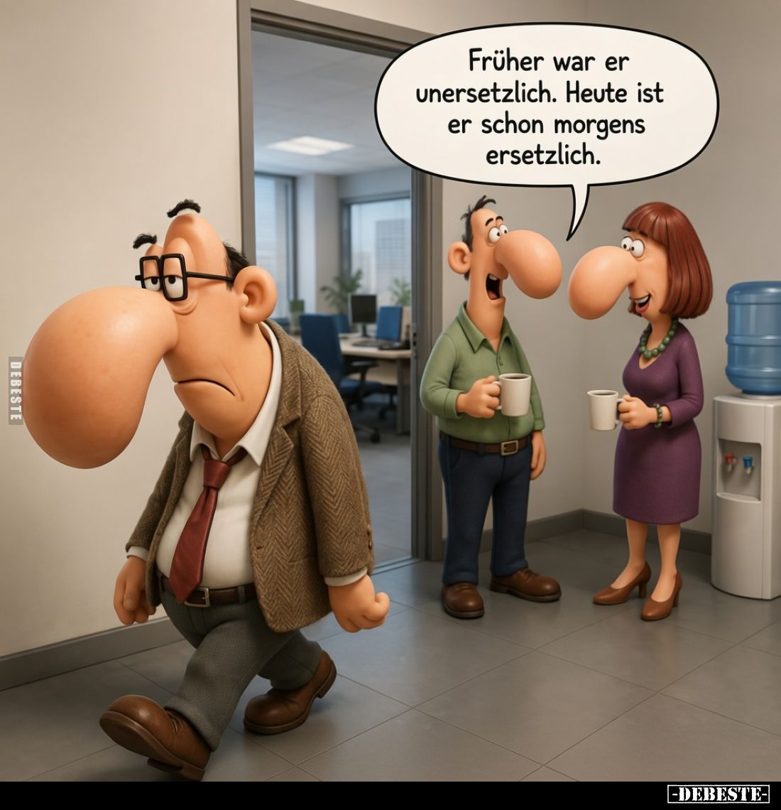 Früher war er unersetzlich.
Heute ist er schon morgens ersetzlich.