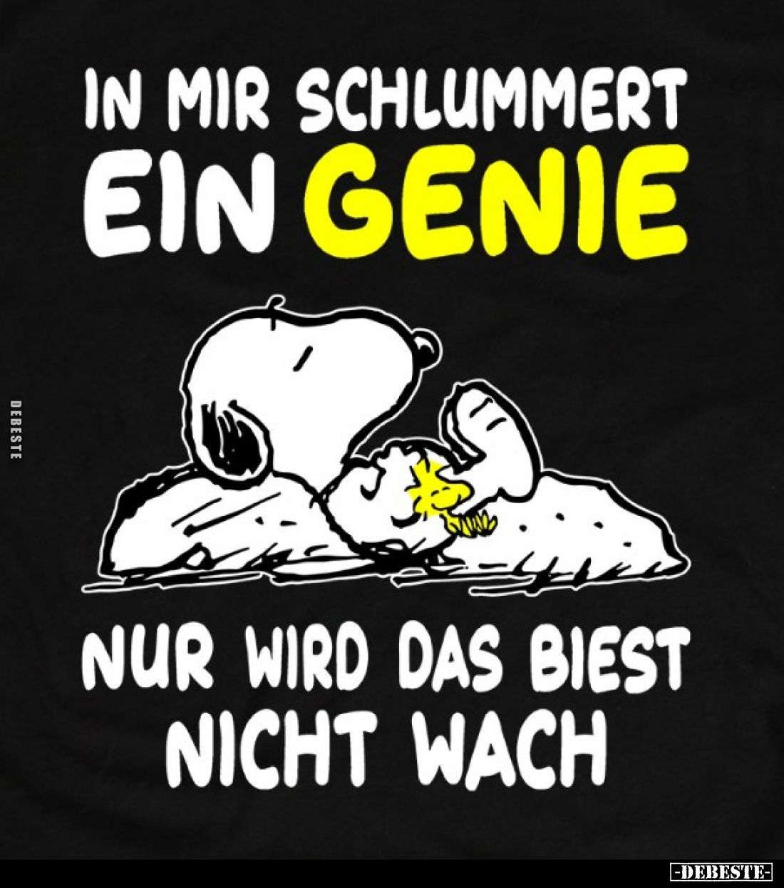In mir schlummert ein Genie
nur wird das Biest nicht wach.
