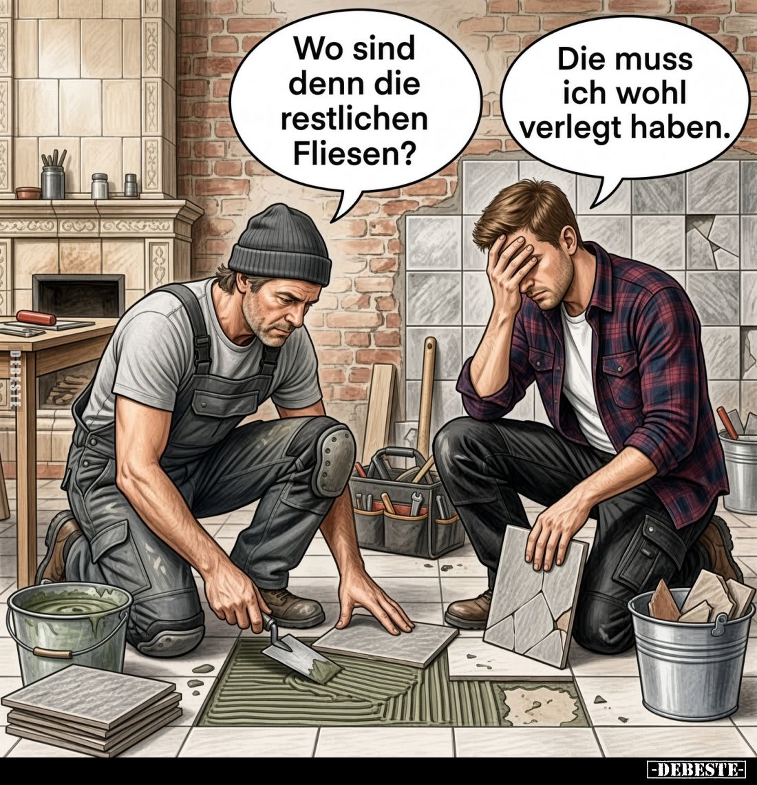 Wo sind denn die restlichen Fliesen?
-
Die muss ich wohl verlegt haben.
