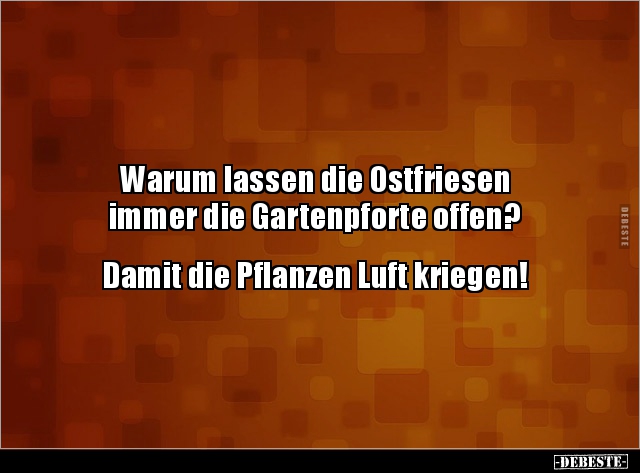 Warum lassen die Ostfriesen immer die Gartenpforte.. - Lustige Bilder | DEBESTE.de