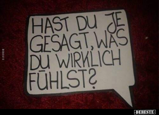 Hast du je gesagt was du wirklich fühlst?..