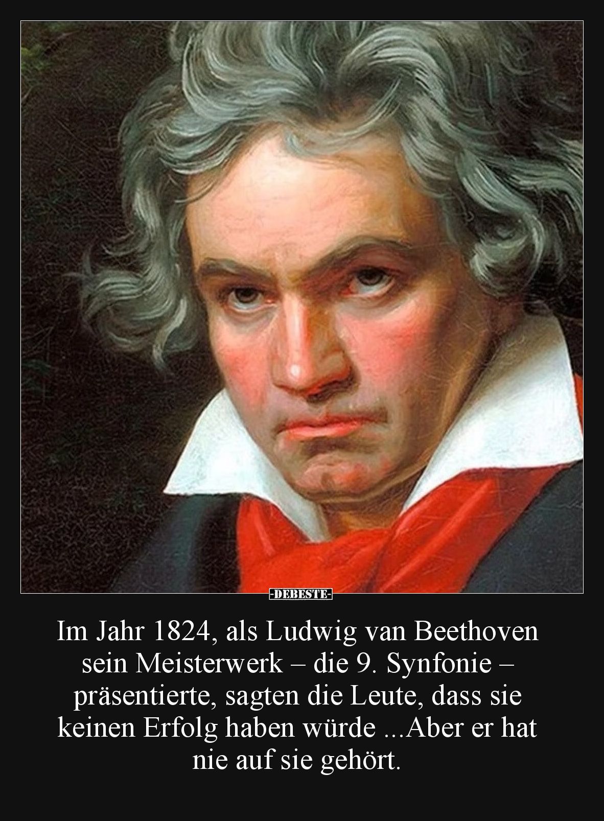Im Jahr 1824, als Ludwig van Beethoven sein Meisterwerk – die 9. Synfonie – präsentierte, sagten die Leute, dass sie keinen E...