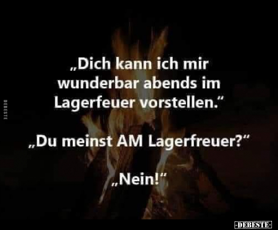 "Dich kann ich mir wunderbar abends im Lagerfeuer.." - Lustige Bilder | DEBESTE.de