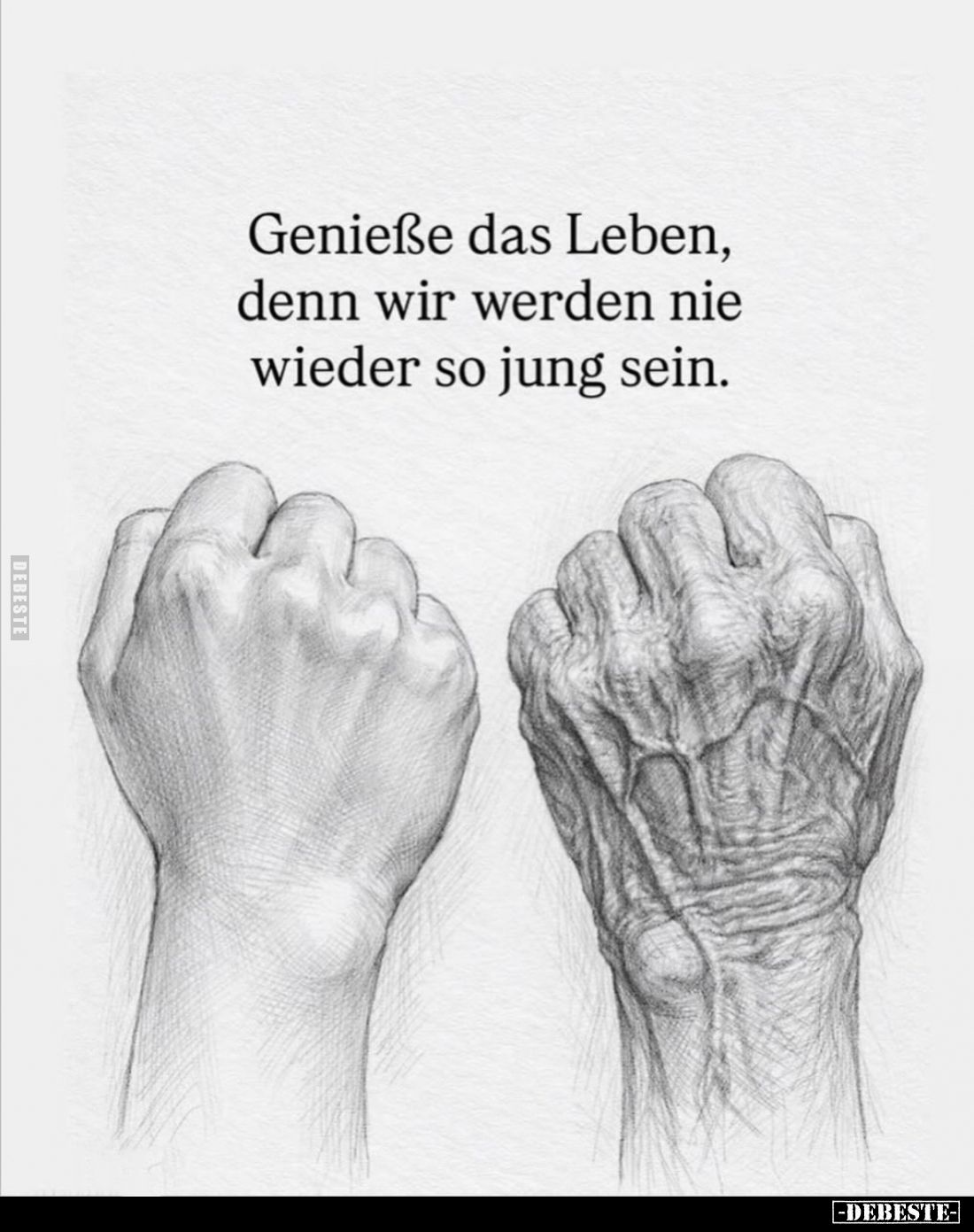 Genieße das Leben, denn wir werden nie wieder so jung sein.