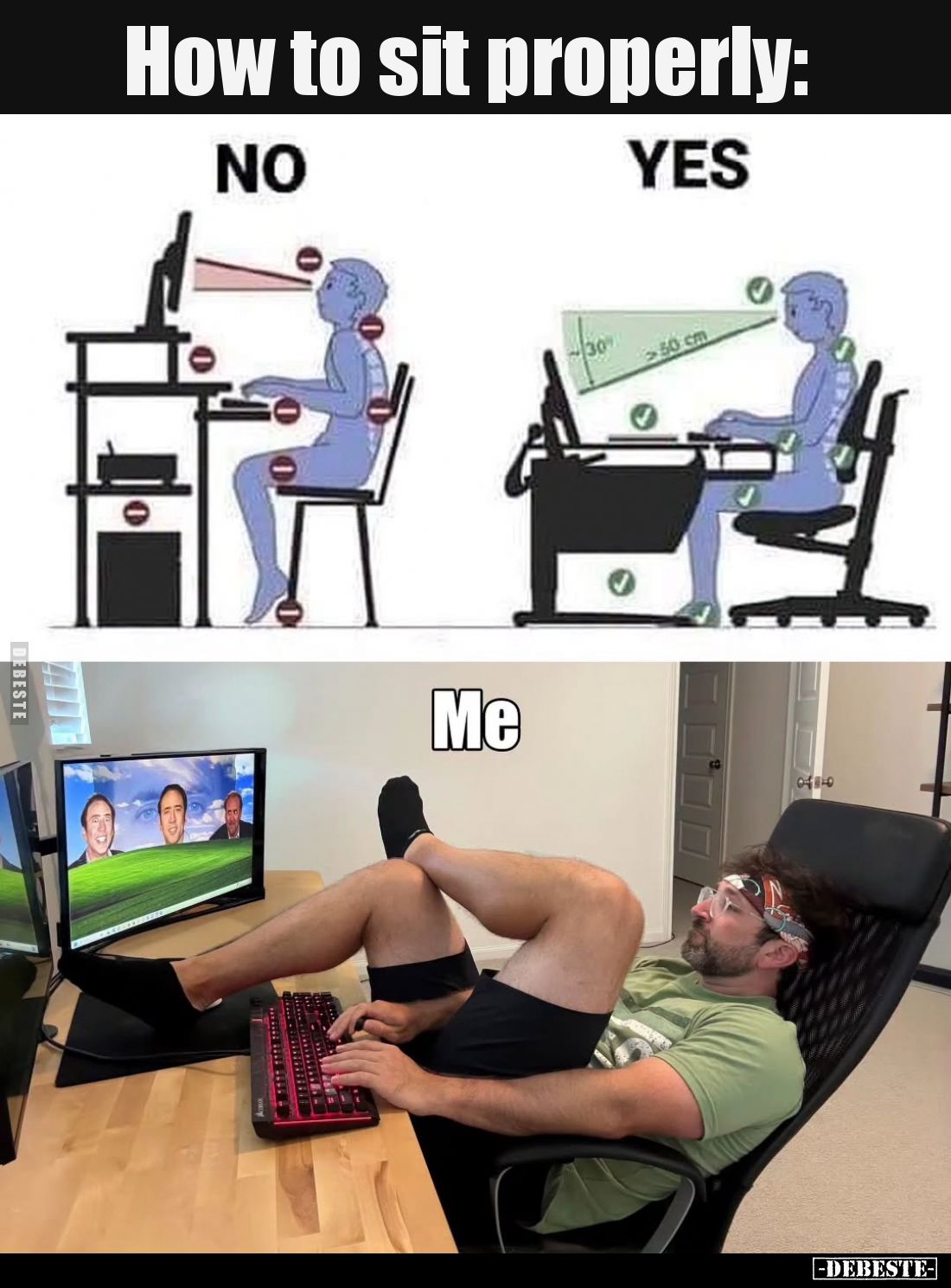 How to sit properly:
