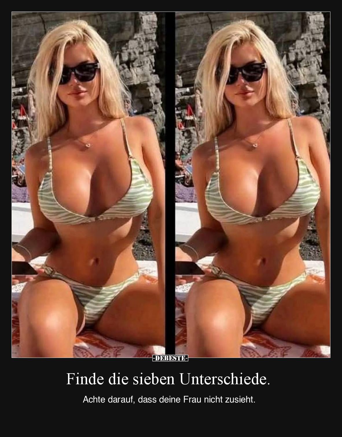 Finde die sieben Unterschiede. Achte darauf, dass deine Frau nicht zusieht.