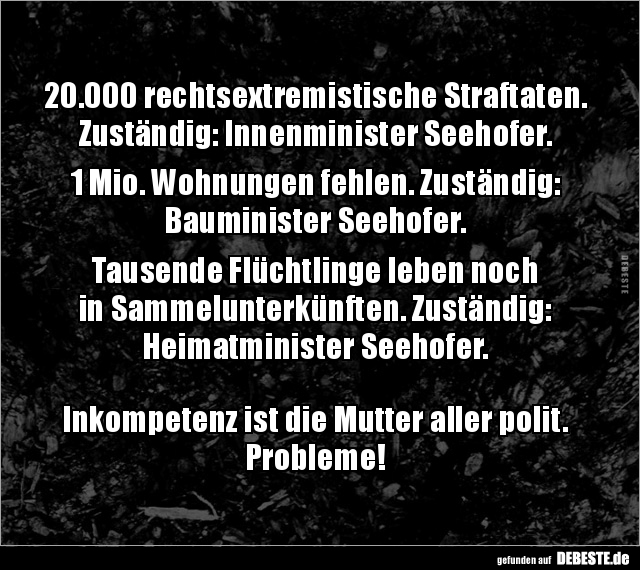 20.000 rechtsextremistische Straftaten. Zuständig.. - Lustige Bilder | DEBESTE.de