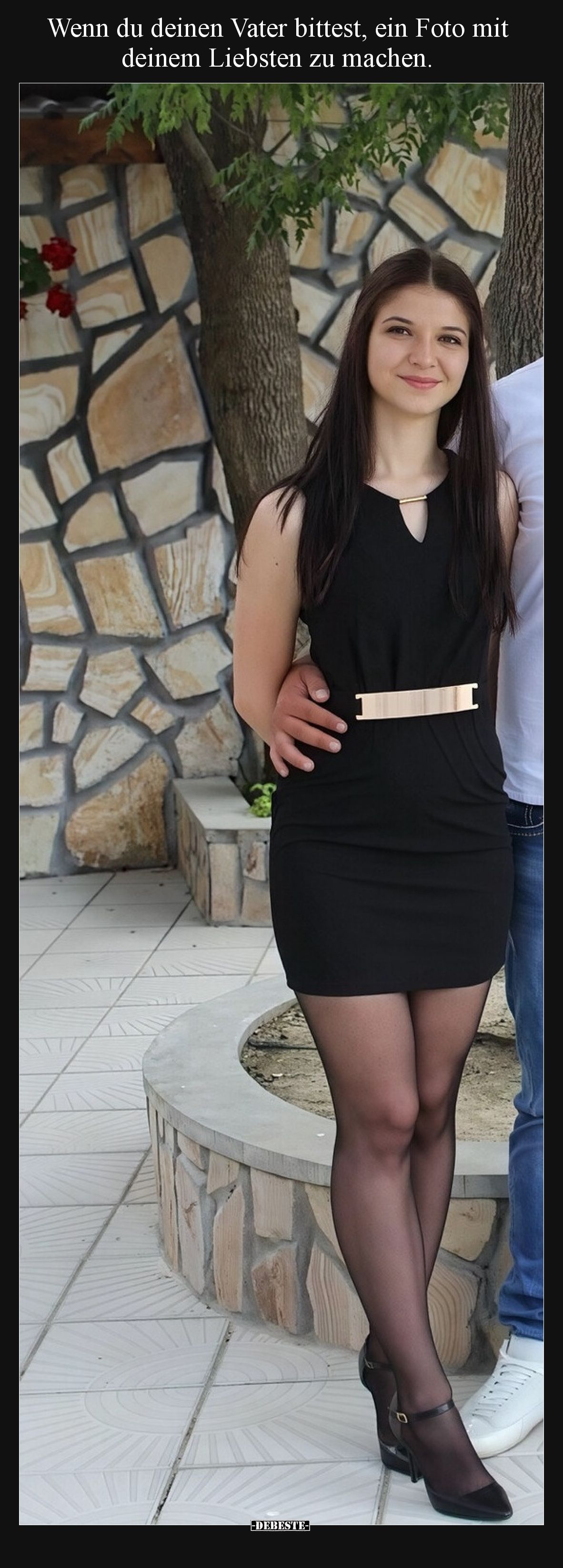 Wenn du deinen Vater bittest, ein Foto mit deinem Liebsten zu machen.