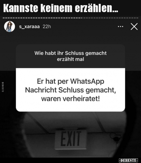 Kannste keinem erzählen...