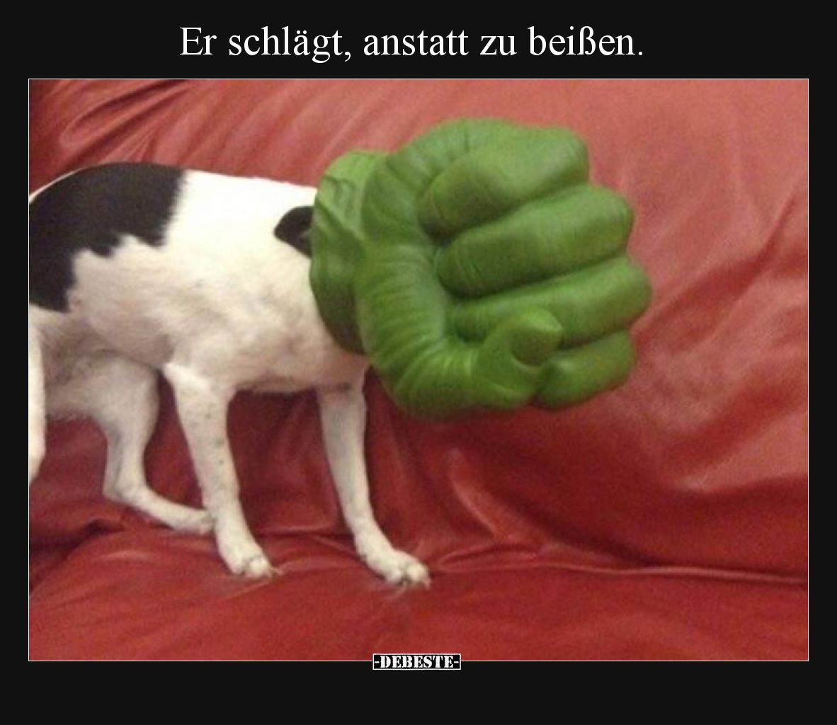 Er schlägt, anstatt zu beißen.