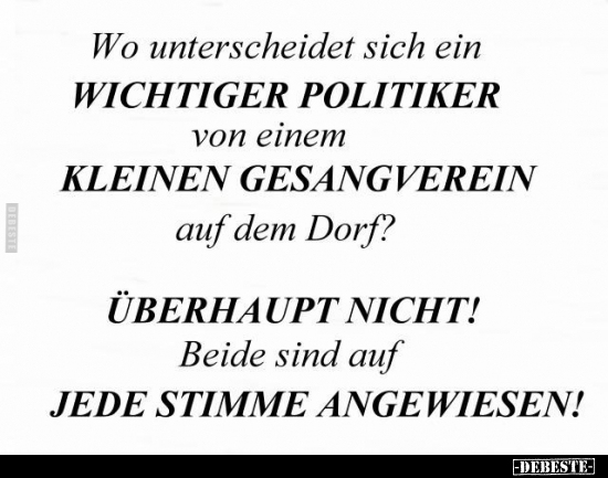 Wo unterscheidet sich ein WICHTIGER POLITIKER von einem.. - Lustige Bilder | DEBESTE.de