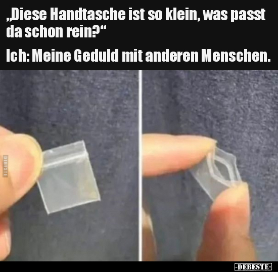 "Diese Handtasche ist so klein, was passt da schon.." - Lustige Bilder | DEBESTE.de