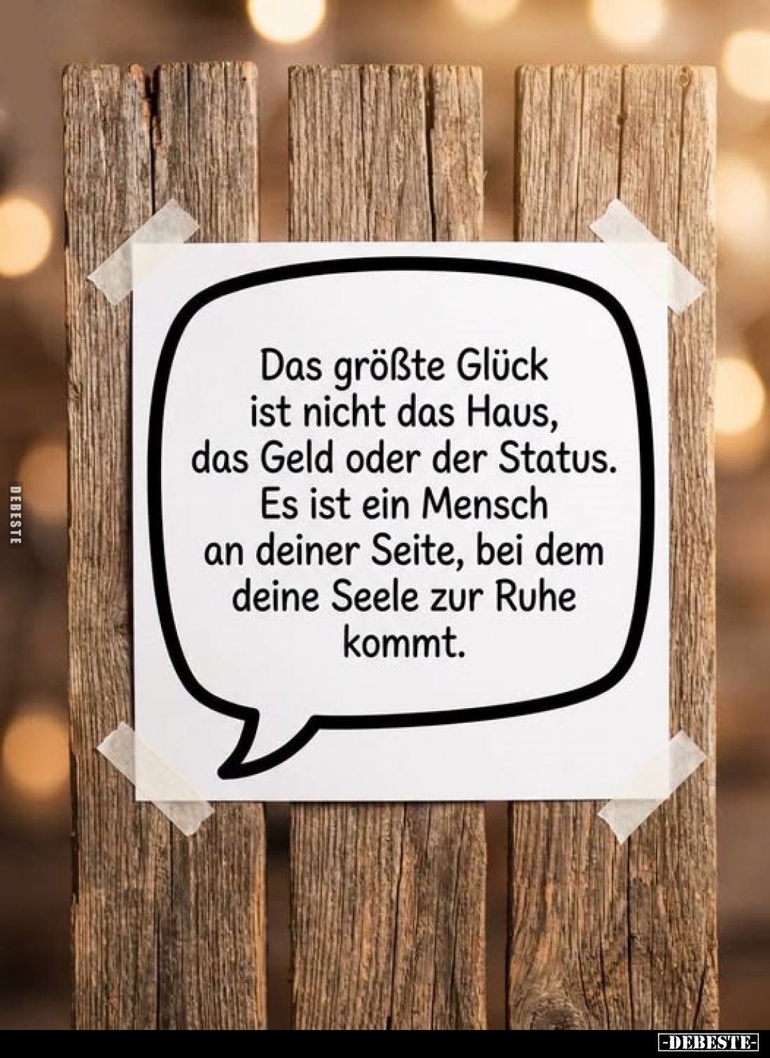 Das größte Glück
ist nicht das Haus,
das Geld oder der Status.
Es ist ein Mensch
an deiner Seite, bei dem
deine Seele zu...