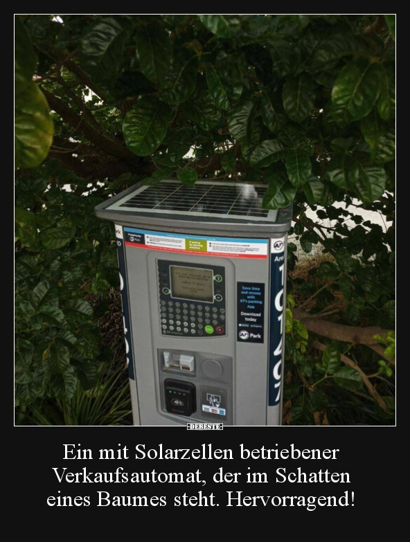 Ein mit Solarzellen betriebener Verkaufsautomat, der im.. - Lustige Bilder | DEBESTE.de
